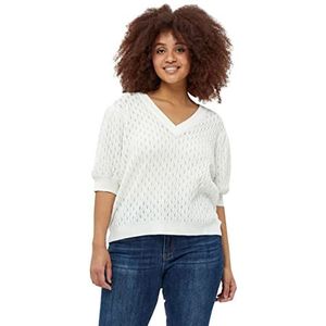 Peppercorn Rosalia Puff Sleeve Tee T-shirt voor dames, wit (Cloud Dancer), 48/Grote Maten