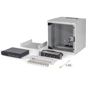 Digitus - SOHO PRO - Wandbehuizing - Grijs - 10 inch - 6U netwerkset met accessoires