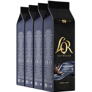 L'OR Espresso Koffiebonen Fortissimo (2 Kilogram - Intensiteit 10/12 - 100% Arabica Dark Roast Koffie - UTZ Gecertificeerd) - 4 x 500 Gram