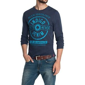 edc by ESPRIT herenshirt met lange mouwen met print - slim fit