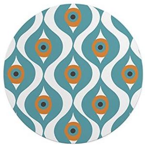 Questo Casa, Ronde digitaal bedrukte muismat, antislip onderkant, voor kantoor en thuis, diameter: 22 cm