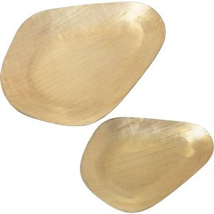 Set van 2 bandja's aluminium Tallado Dorado_31 x 23 x 2,5 + 42,5 x 32 x 4 cm