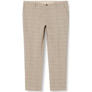 SELETED HOMME Heren Slhslim-Oasis Sand Check TRS chinobroek, Zand/Checks: beige, 52