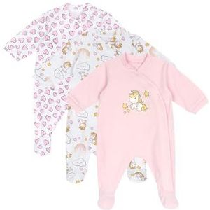 Chicco Set van 3 rompers, Roze, Prematuro