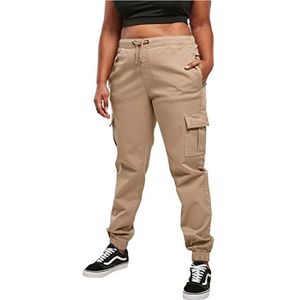 Urban Classics joggingbroek voor dames met hoge taille, Kleur: taupe, L