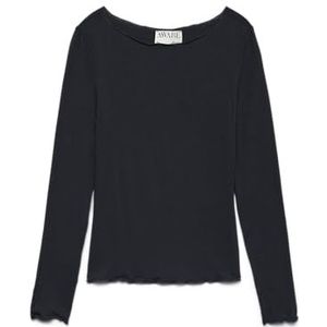 VERO MODA Awglesha Ls Boatneck Top Noos, zwart, XS