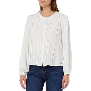 Pepe Jeans Galena-blouse voor dames, Wit (Mousse), L