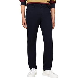 Tommy Hilfiger Denton Satin Straight Fit Chinobroek voor heren, Blauw (Desert Sky), 30W / 36L