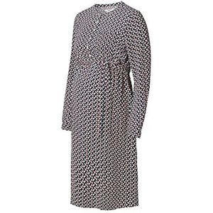 ESPRIT Maternity Geweven damesjurk met lange mouwen en all-over-print, Dark Red - 611, 44