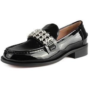 L37 HANDMADE SHOES Lakleer voor dames, handgemaakte schoenen, unieke stijl, onzichtbare Empire Loafer, zwart, 38 EU, zwart, 38 EU