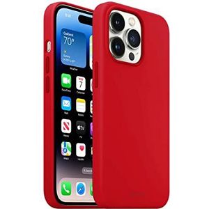 i-Paint Solid Case Red Ultra Flexibele Silicone voor de iPhone 14 Pro Max Gestructureerde Hoes voor verbeterde grip en grip. Slank en soepel. Bescherming rondom aan de 4 zijden