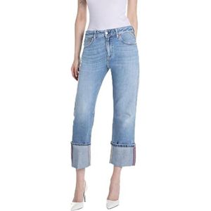 Replay Dames Straight Fit Low Waist Jeans Akeme, 010, lichtblauw, 30W x 32L