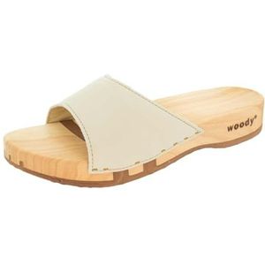 Woody Heidi Houten schoen voor dames, crème, 40 EU, Crème, 40 EU