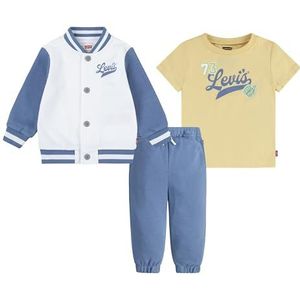 Levi's LVB 6EK231 Prep Bomber, T-shirt en jogger, gecoördineerd pak, Cloud Dancer, 18 maanden voor baby's, Cloud Dancer, 18 Maanden
