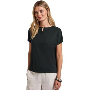 STREET ONE - Shirttop - Pine grove green - Met Cut-outdetail