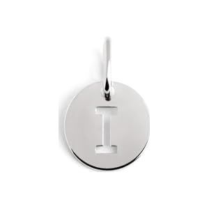 SINGULARU - Mini Medaillon Letter Zilver. Initiaalhanger in Sterling Zilver met Rodium Plating. Combineerbaar met Ketting. Sieraden voor Vrouwen. Letter I