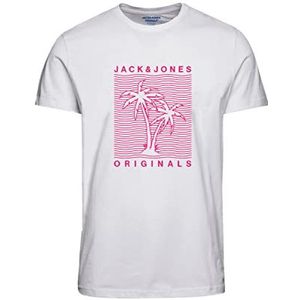 Jack & Jones Junior Jongens Jorchance Tee Ss Crew Neck FST Jnr T-shirt, Bright White, 140, wit (bright white), 140 cm
