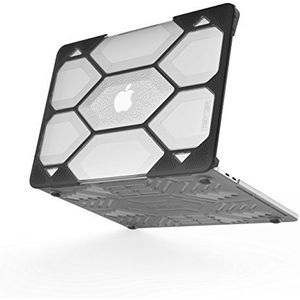 iBenzer LC-HPE-T13CL Heximpact Clip beschermhoes voor Apple MacBook Pro 13"" (2016-2018) met TPU-beschermframe, ventilatiesleuven, honingraatstructuur, antislip voetjes, schokbestendig, helder