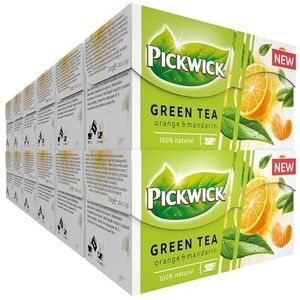 Pickwick Green Tea Orange Mandarin met Groene Thee - Sinaasappel en Mandarijn (240 Theezakjes - 100% Natuurlijk) - 12 x 20 Zakjes