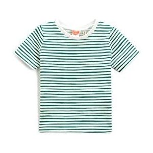 Koton Babyboy Gestreept Basic T-shirt Korte Mouwen Crew Neck, Green Stripe (15k), 9-12 Maanden