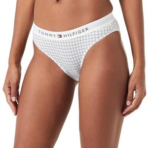 Tommy Hilfiger Bikini broek voor dames, wit (Ctb Grid Check Ivory), S
