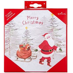 Hallmark Kerstkaarten - Pak van 8 in 1 Santa en Sledge Design, 25572263