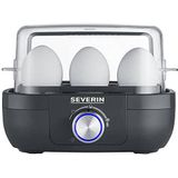 SEVERIN Eierkoker voor 6 eieren met elektronische kooktijdbewaking, incl. maatbeker met eiersteker, eierkoker voor ideale hardheid, zwart, 420 W, EK 3166