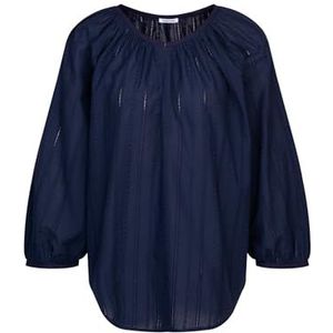 Seidensticker - Damesblouse - Marineblauw - Voile - Regular Fit