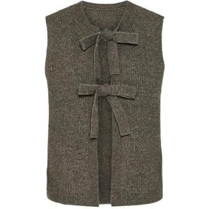 PIECES - PCSilly - Gebreide Bodywarmer - Chocoladebruin