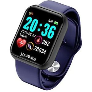 RF Distribution Power Color Smartwatch, fitness voor heren en dames, stappenteller, hartslagbewaking, slaap en gezondheid, meldingen, zwarte behuizing met zwarte armband en extra blauwe armband