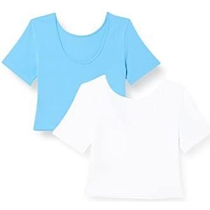 ONLY Dames ONLPURE S/S Short TOP JRS 2PK T-Shirt, All Aboard/Pack: Helder Wit, S