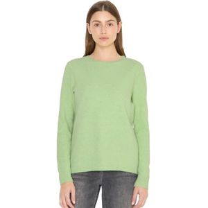 CECIL Zachte trui in effen kleur bamboe groen gemêleerd L