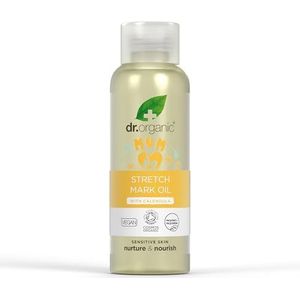 Huile pour Vergetures au Calendula Dr Organic, Grossesse, Végan, Réduit l'Apparence des Vergetures, Peau Sèche, Sans Cruauté, Sans Paraben & SLS, Bio Certifié, 100ml