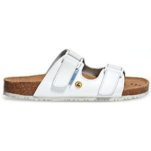 ABEBA 4080 OB ESD-pantoffel, speciale antislipzool van rubber, wit, maat 39