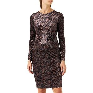 Supermom Damesjurk Chelsea Long Sleeve All Over Print Jurk, Black-P090, XXL