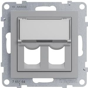 LEGRAND, SEANO 2-voudige Systimax-adapter voor het vastklikken van Systimax gegevensdozen, kleur: aluminium gelakt, 765264