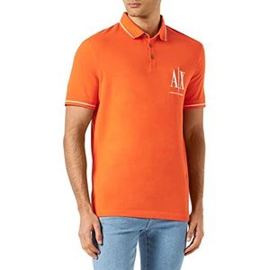 Armani Exchange Heren Icon, Regular Fit, Side Logo, Polo Shirt, Flame, Extra Small, flame, XS