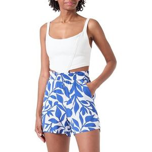 VERO MODA Vmeasy Joy Hw WVN Ga Shorts voor dames, Sneeuwwit/Aop:alisa Mazarine Blue, XS