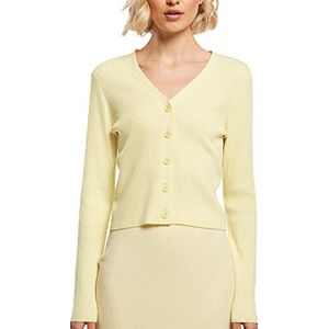 Urban Classics Dames Dames Korte Rib Knit Cardigan Sweater, zacht geel, 5XL