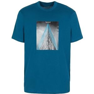 Armani Exchange Heren Regular Fit NYC Image Tee T-shirt, blauw, XL