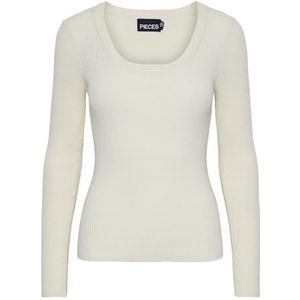PIECES - Trui - Lichtbeige - Aansluitende Pasvorm - Lange Mouw