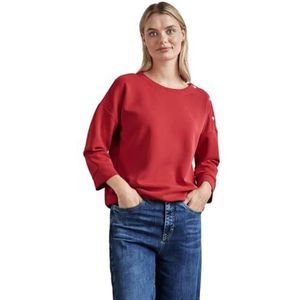 Street One - Dames - Overhemd - Rood - 3/4 Mouwen, Knoopdetail, Ronde Halslijn