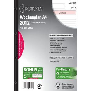 Chronoplan A4 Weekplanner Refill Pad voor 2012