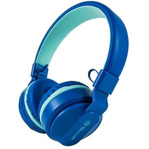 TELLUR Buddy Bluetooth on-ear hoofdtelefoon, BT v5.3, tot 25 uur, USB-C-hoofdtelefoon met microfoon, maximale gevoeligheidstoets 85 dB voor kinderen, zacht en licht ontwerp, opvouwbaar (blauw)