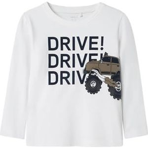 NAME IT Jongens Nmmsebber Nreg Ls Top Box Shirt met lange mouwen, wit (bright white), 98