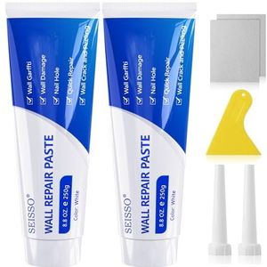 SEISSO - Wandreparatiepasta - Witte Binnenkant - 500 g - Grote Capaciteit - Reparatieset met Schraper