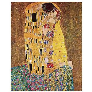 Canvas schilderij - Foto op canvas - The Kiss (Klimt) - Gustav Klimt cm. 40x50 - Wanddecoratie
