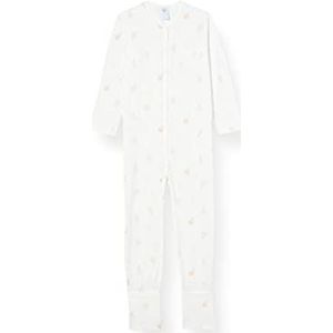 Sanetta Lange overall voor babymeisjes, allover beige pyjama voor kleine kinderen, wit pebble, 98 cm