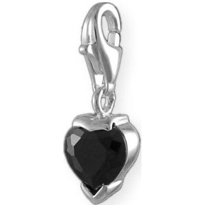 Melina Dames-bedel hanger hart zwart 925 sterling zilver 1800769