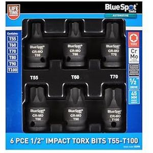 Blue Spot Tools 6 PCE 1/2"" Impact Torx Bits (T55-T100)
